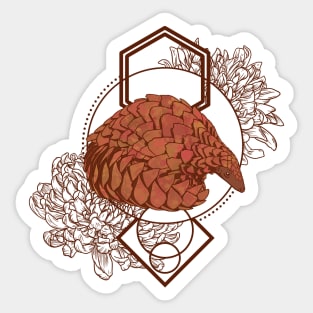 Floral Pangolin Sticker